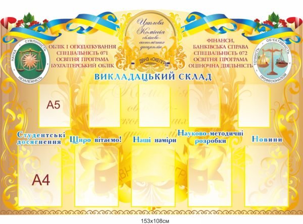 Стенд “Викладацький склад”
