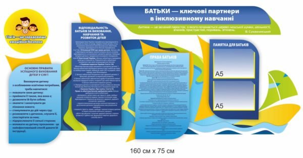 Стенд «Батьки – ключові партнери в інклюзивному навчанні”