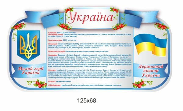 Стенд синій “Україна”