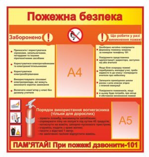 Стенд “Пожежна безпека” червоний