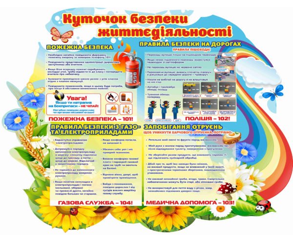 Куточок безпеки життєдіяльності для діток