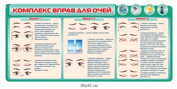 Стенд “Комплекс вправ для очей”