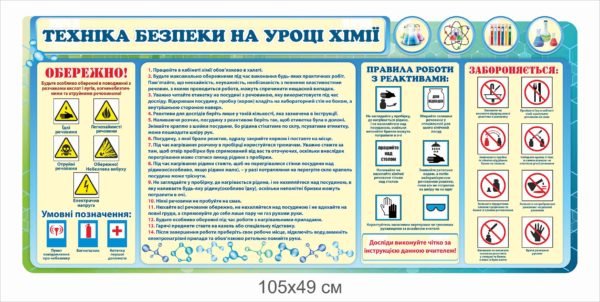 Стенд “Техніка безпеки на уроці хімії”