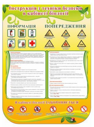 Інструкція з техніки безпеки в кабінеті біології