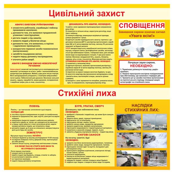 Стенд “Цивільний захист та стихійні лиха”