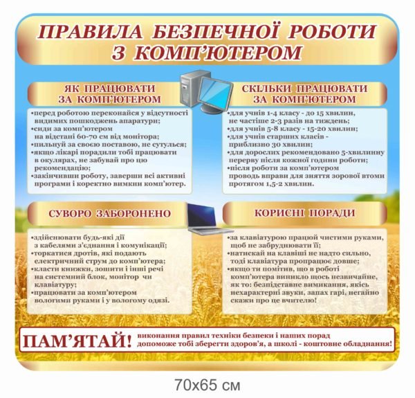 Правила безпечної роботи за комп’ютером