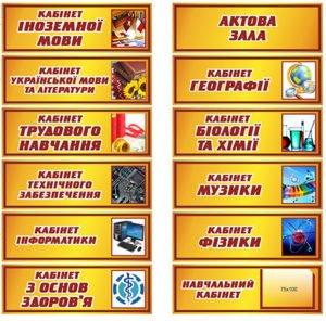 Таблички для ліцею