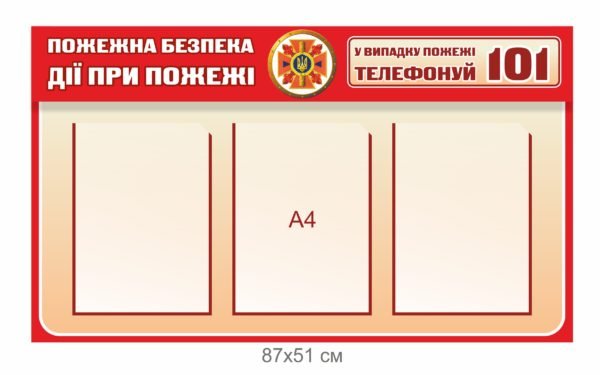 Стенд “Пожежна безпека, дії при пожежі”