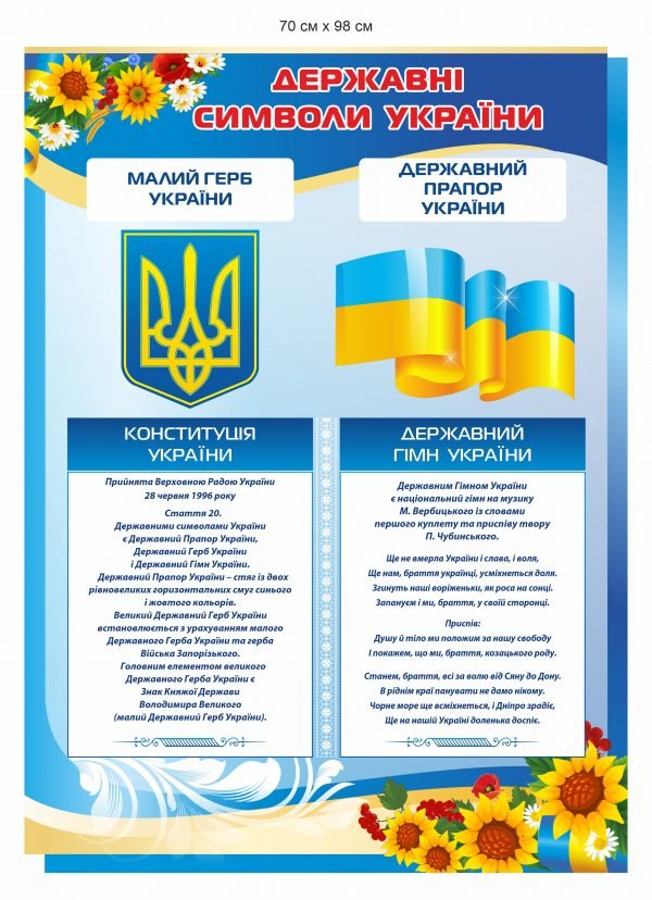 Стенд “Державна символіка України” з квітками