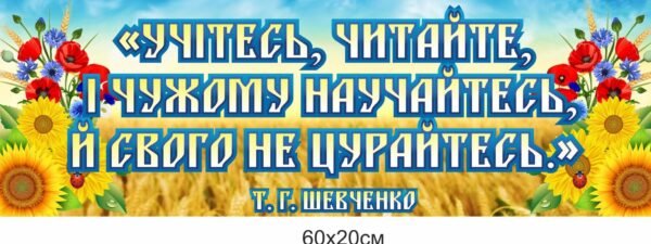 Учітесь, читайте, і чужому научайтесь, й свого не цурайтесь. Вислів на пластику