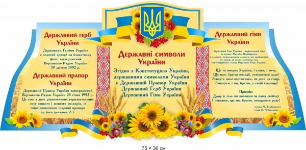 Символи України плакат пластиковий