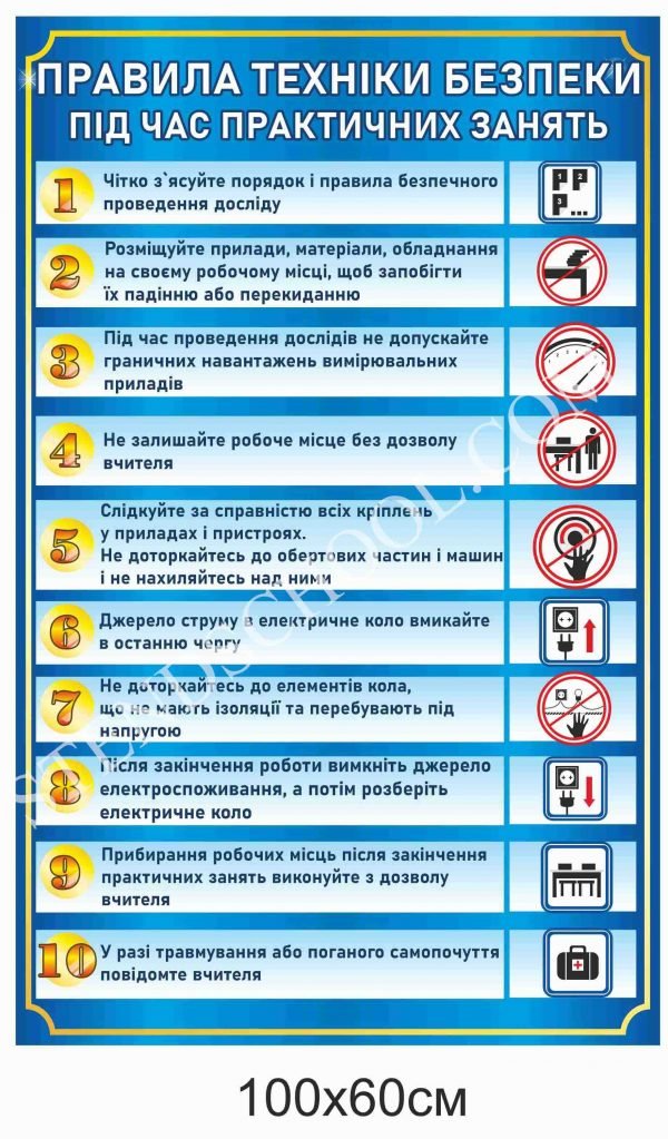 Стенд “Техніка безпеки на уроці фізики”