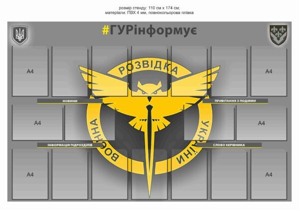 Стенд для Головного управління розвідки МО України “ГУР інформує”