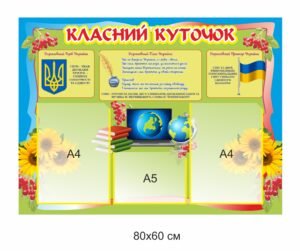 Стенд “Класний куточок” з символікою та кишенями