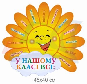 Стенд у формі сонечка для школи