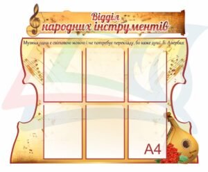 Стенд “Відділ народних інструментів”