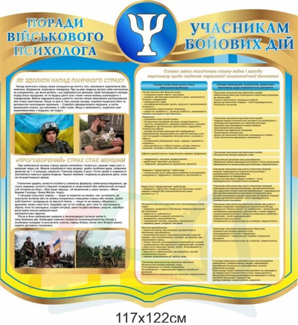 Стенд “Поради військового психолога учасникам бойових дій”