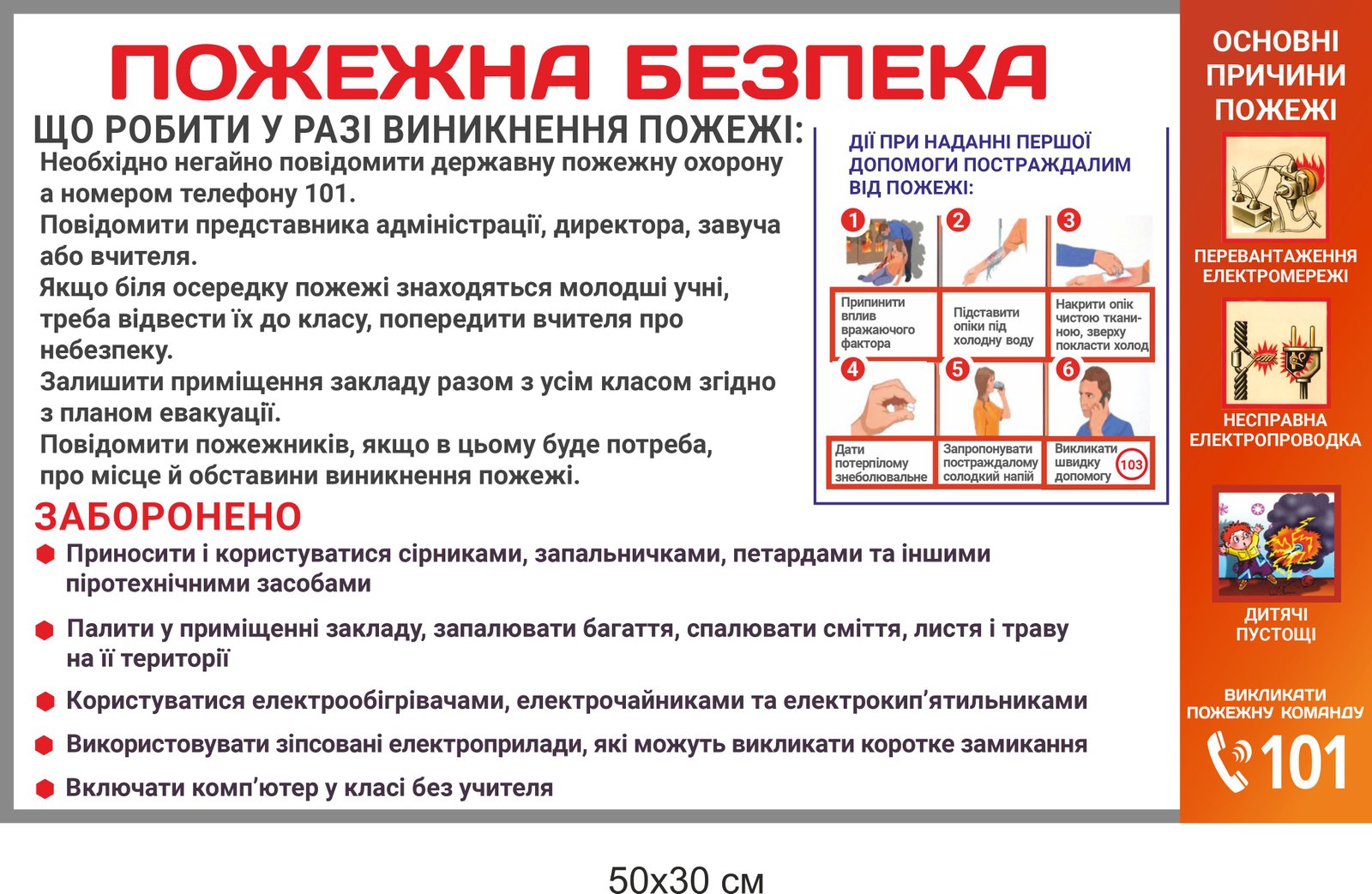 Стенд в бомбосховище "Пожежна безпека"
