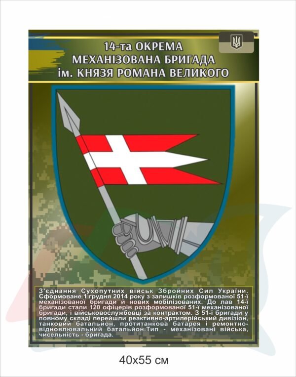 Стенд з історією військової бригади