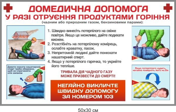 Стенд в бомбосховище “Домедична допомога”