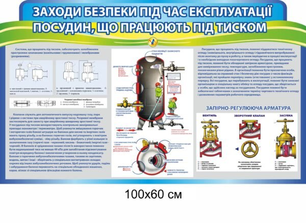 Стенд “Заходи безпеки під час експлуатації посудин, що працють під тиском”