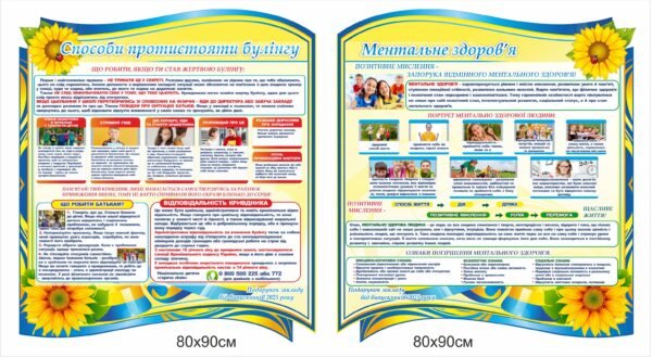 Комплект стендів “Протидія булінгу, Ментальне здоров’я”
