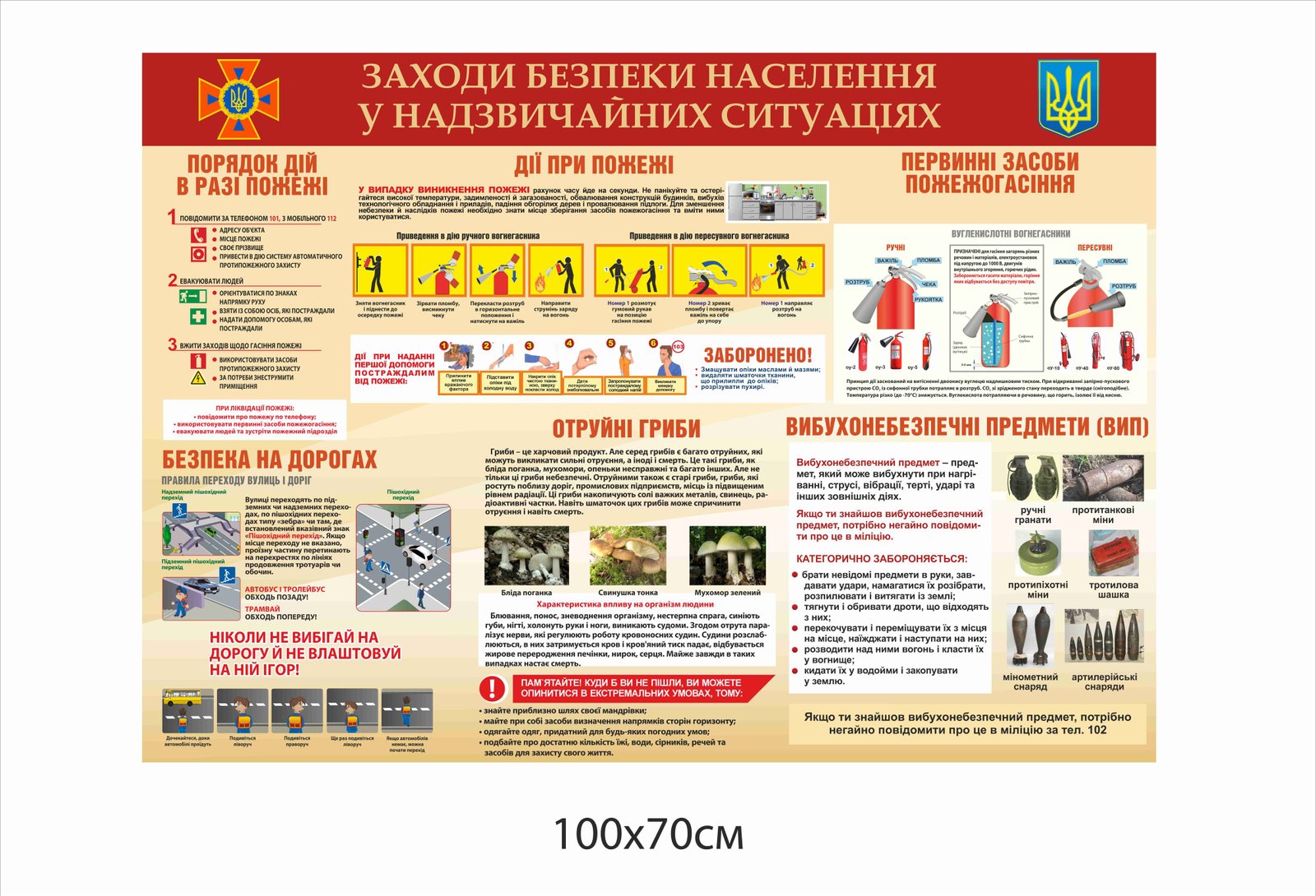 Стенд "Заходи безпеки наслення при НС"
