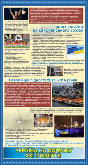 Стенд з історії “Україна на початку ХХІ століття”